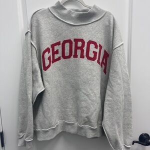 BUCKETLIST GEORGIA Gray Mockneck Sweatshirt